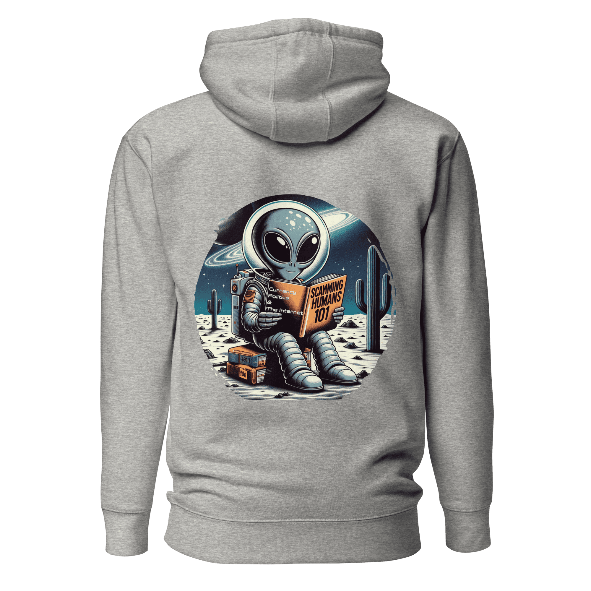 &quot;Quirky &#39;Salutations Earthlings&#39; Alien Hoodie - A Must-Have for Sci-Fi Humor Enthusiasts&quot;