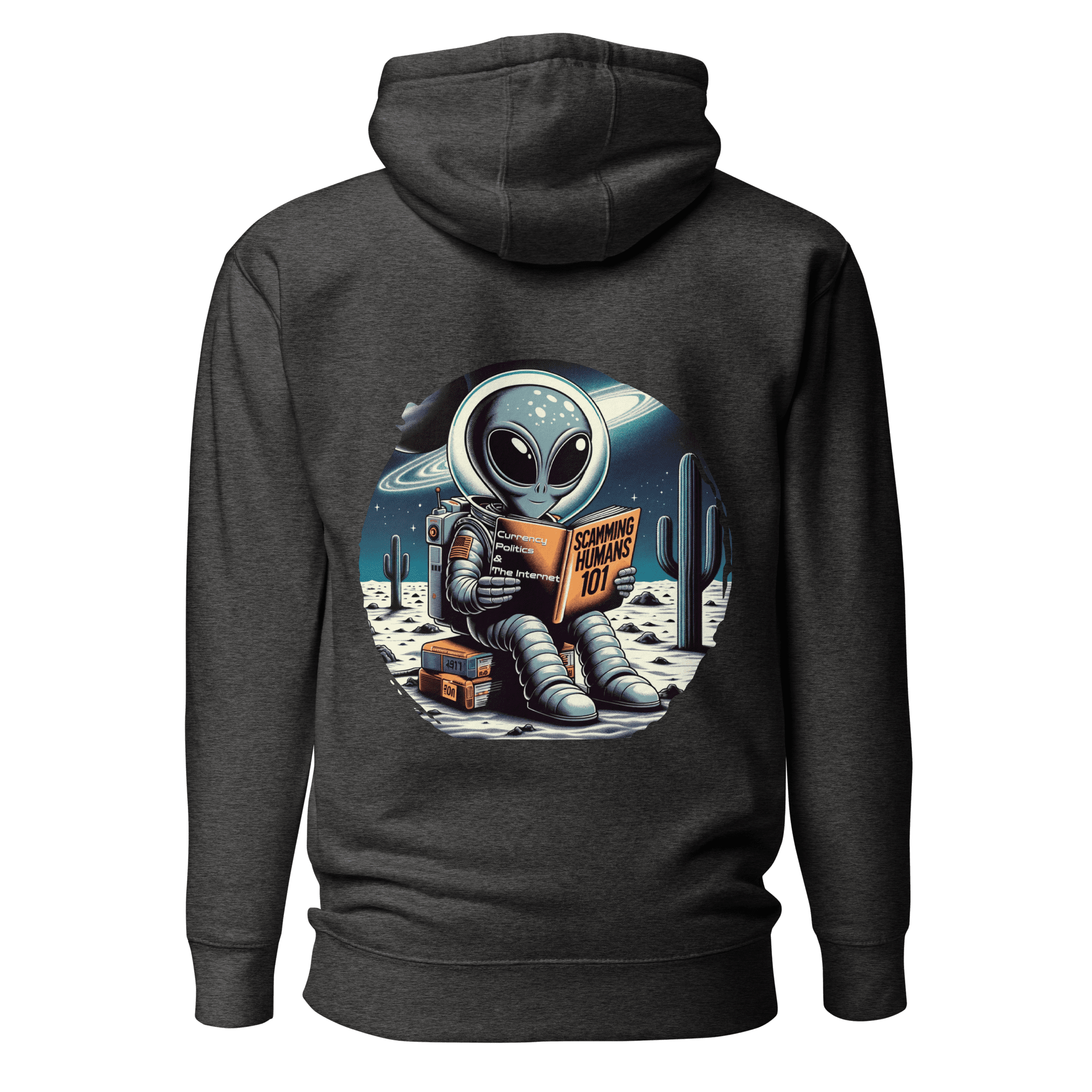 &quot;Quirky &#39;Salutations Earthlings&#39; Alien Hoodie - A Must-Have for Sci-Fi Humor Enthusiasts&quot;