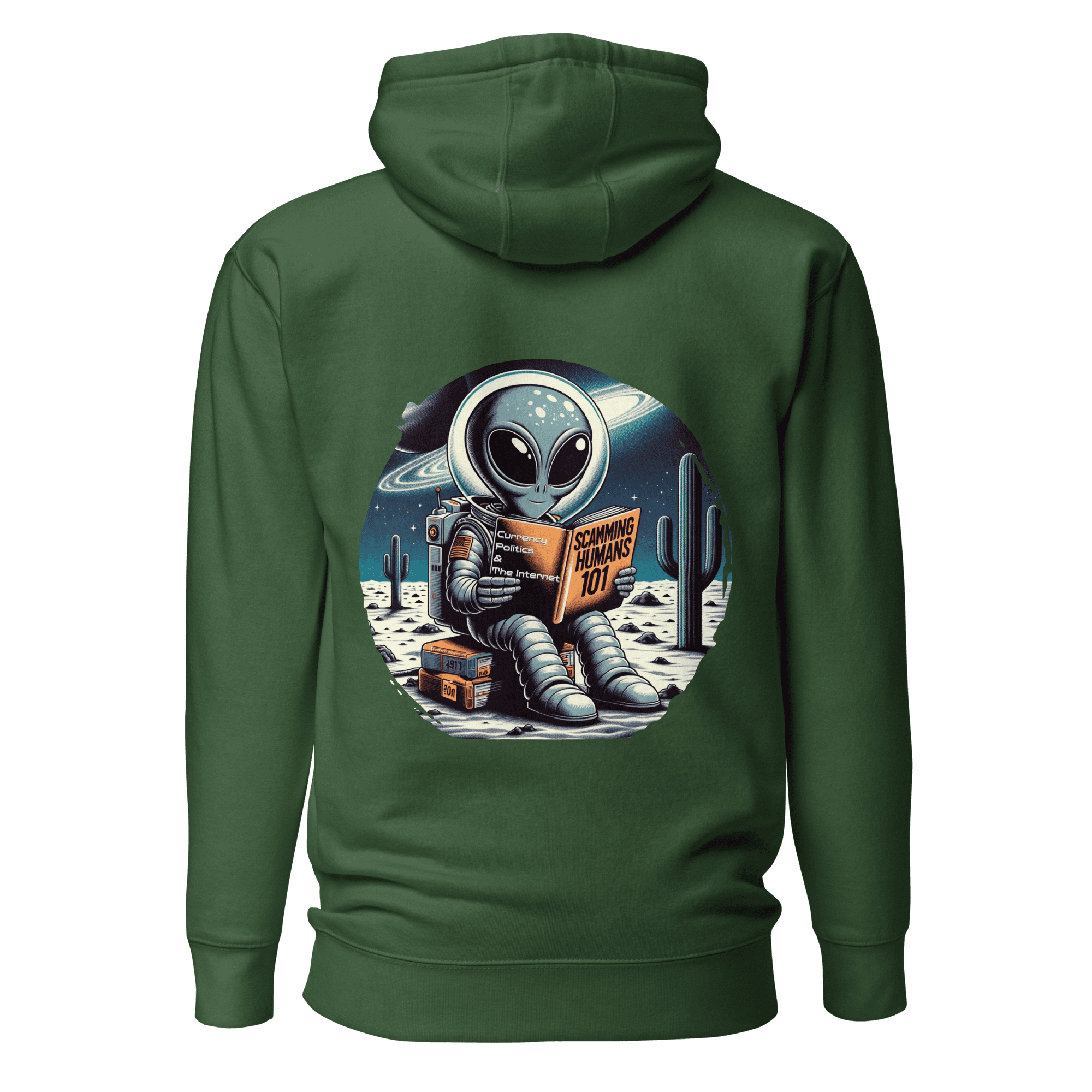 &quot;Quirky &#39;Salutations Earthlings&#39; Alien Hoodie - A Must-Have for Sci-Fi Humor Enthusiasts&quot;