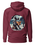 "Quirky 'Salutations Earthlings' Alien Hoodie - A Must-Have for Sci-Fi Humor Enthusiasts"