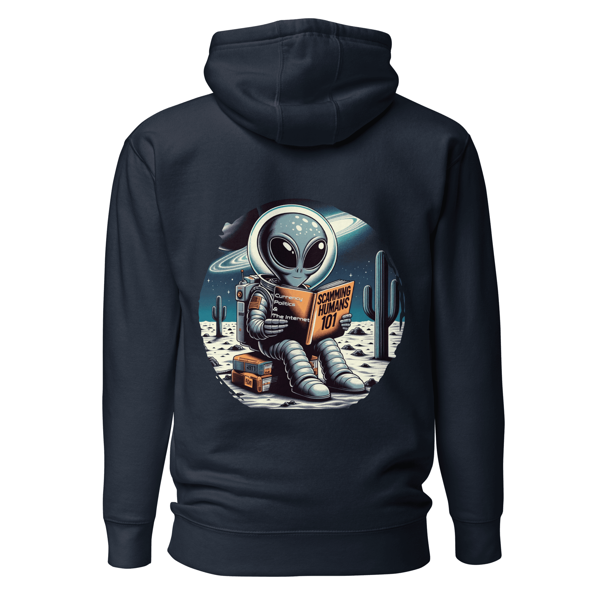 &quot;Quirky &#39;Salutations Earthlings&#39; Alien Hoodie - A Must-Have for Sci-Fi Humor Enthusiasts&quot;