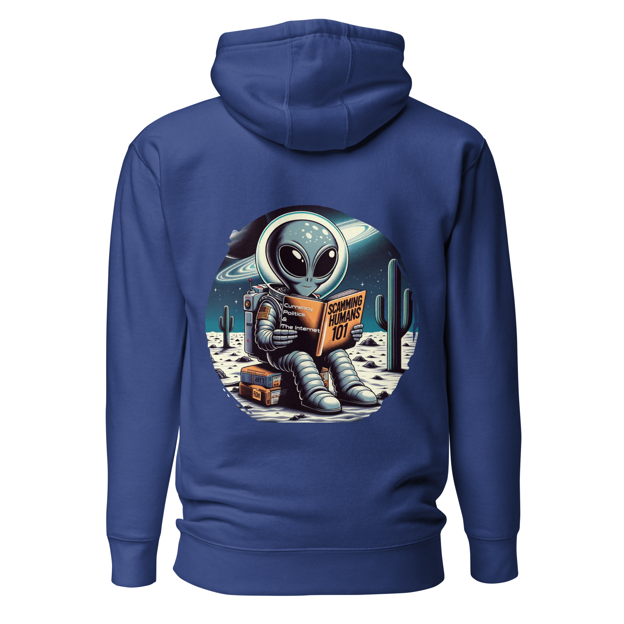 &quot;Quirky &#39;Salutations Earthlings&#39; Alien Hoodie - A Must-Have for Sci-Fi Humor Enthusiasts&quot;